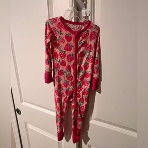 Little Sleepies Pink Strawberry Onesie